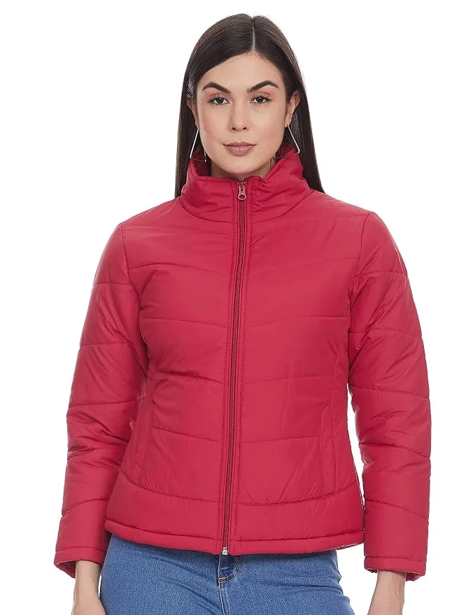 Qube By Fort Collins Women's Nylon & Net Nylon Short Length Jacket in Red XL