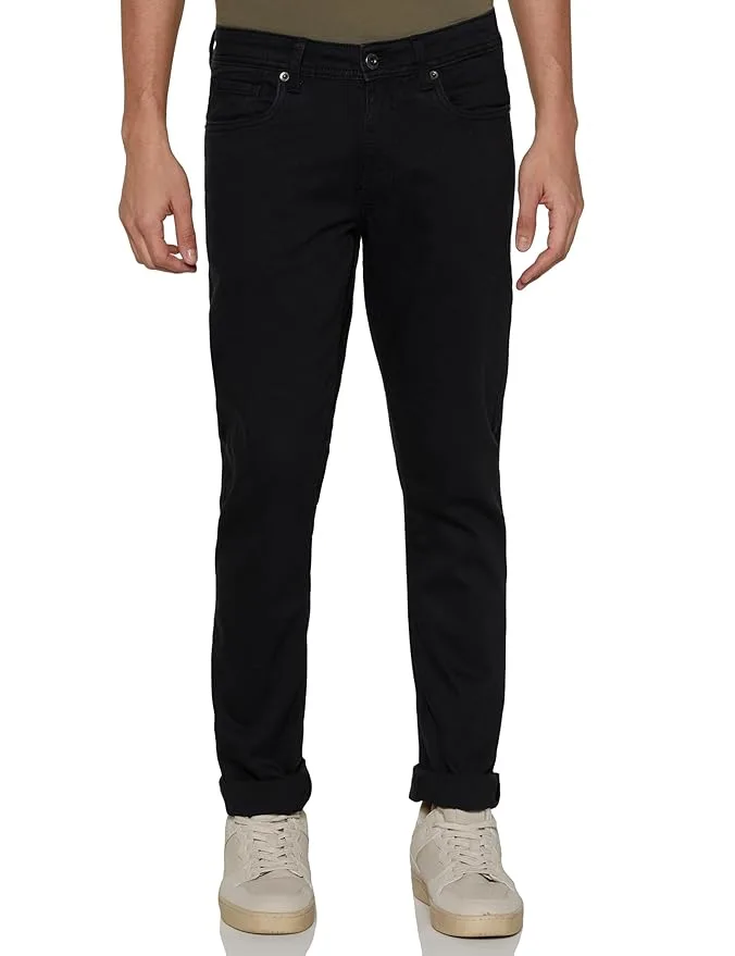 Peter England Men's Neo-Slim Fit Stretchable Jeans in Deep Navy