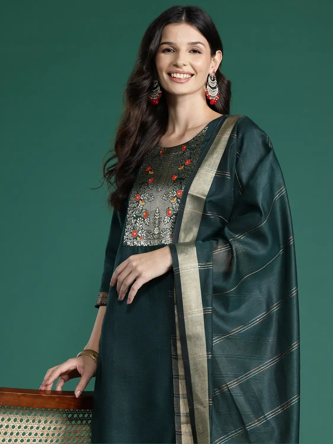 Indo Era Women Pure Cotton Kurta Pant Dupatta Set