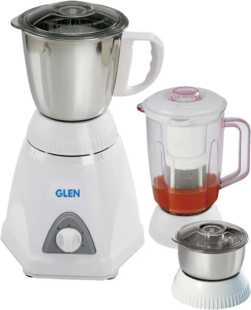 Glen GL 4026 750W Mixer Grinder with 3 Jars in White