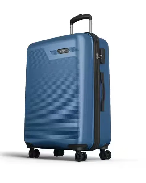 ARISTOCRAT Axis check-in trolley bag in teal shown on a model, AJIO listing