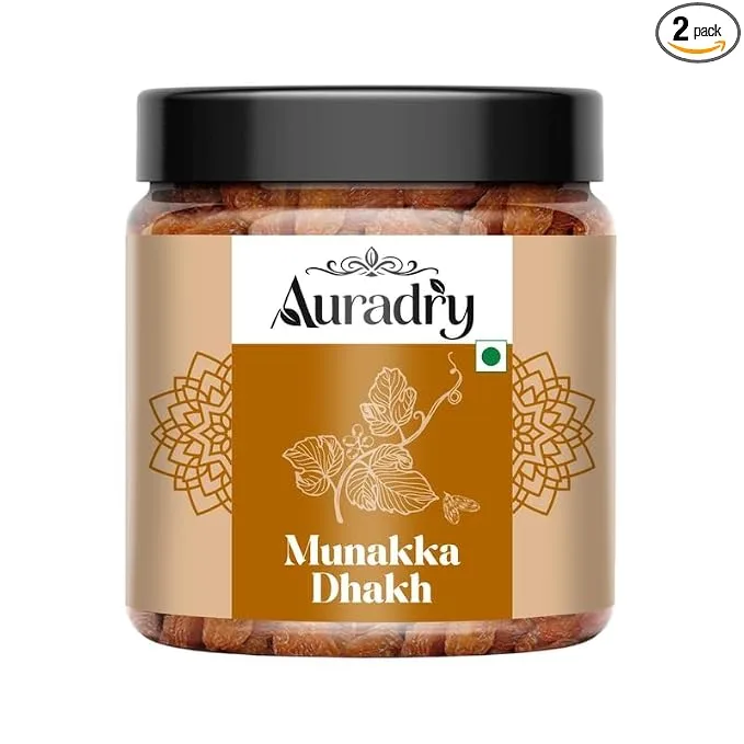 AURADRY King Size Munakka raisins two-pack listing