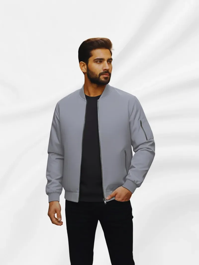 Mia Fashion Men Solid Casual Jacket, Grey, displayed on Flipkart