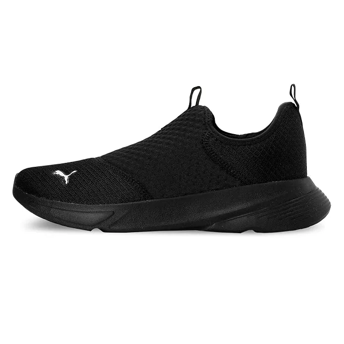 Puma Men Melanite slip-on sneaker in black and white