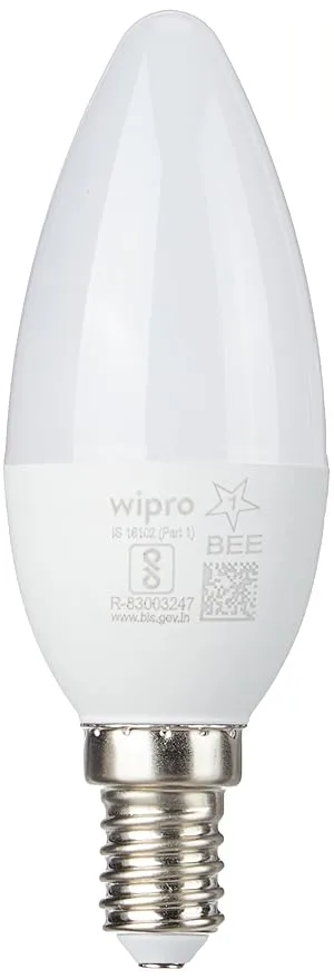 Wipro Garnet 5 W E14 Base Frosted Candle LED Bulb Pack of 2
