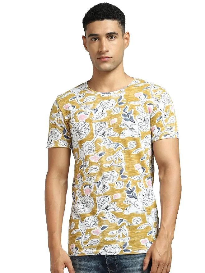 JACK & JONES slim fit t-shirt in Golden Yellow, product photo