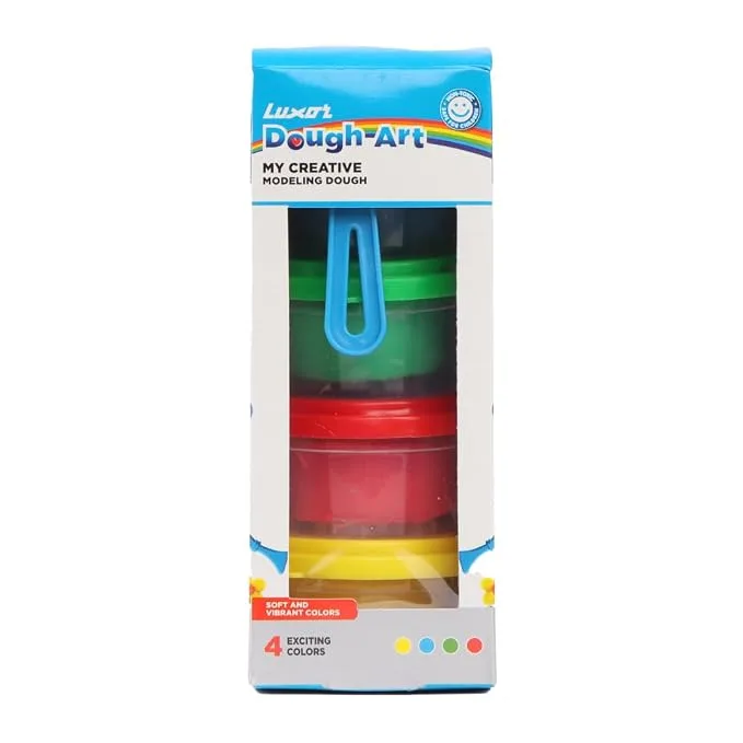 Luxor Doodles Double Decker Dough Pot creative play set with dough colours, moulds, roller and plastic knife