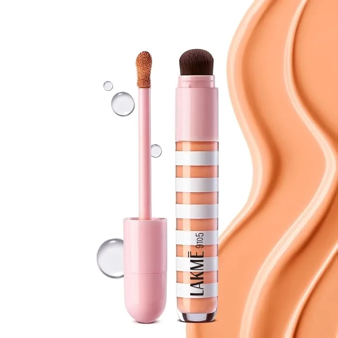 Lakme 9to5 Hya Beach Edit Colour Correcting + Brightening Concealer, SPF 40, Tan Deep 4, 6ml