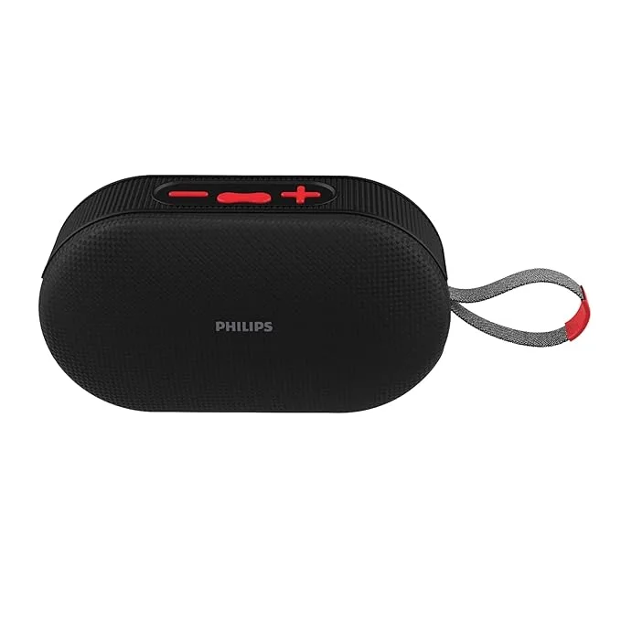PHILIPS Audio TAS1400BK wireless Bluetooth speaker in black with RGB lighting