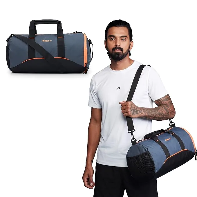 Boldfit Gym Bags for Men Compact Sports Duffle Bag 22L - Black
