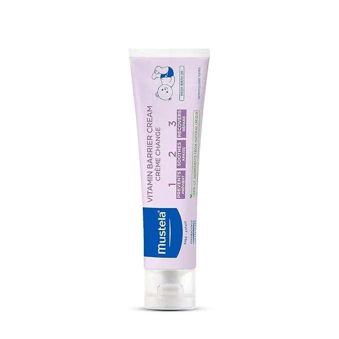 Mustela Baby Natural Diaper Cream – Fragrance‑Free with Olive Oil, Aloe Vera & Sunflower Oil – Vegan & EWG Verified – 2.53 fl oz (50g)