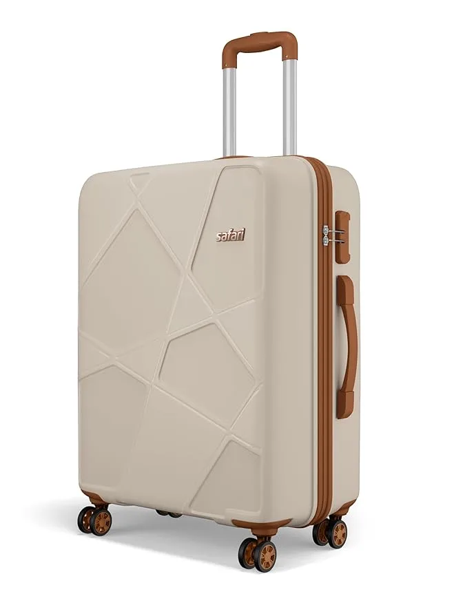 Safari Pentagon Pro 66cm hard-case 8-wheel trolley bag in Luxury Beige on Amazon India