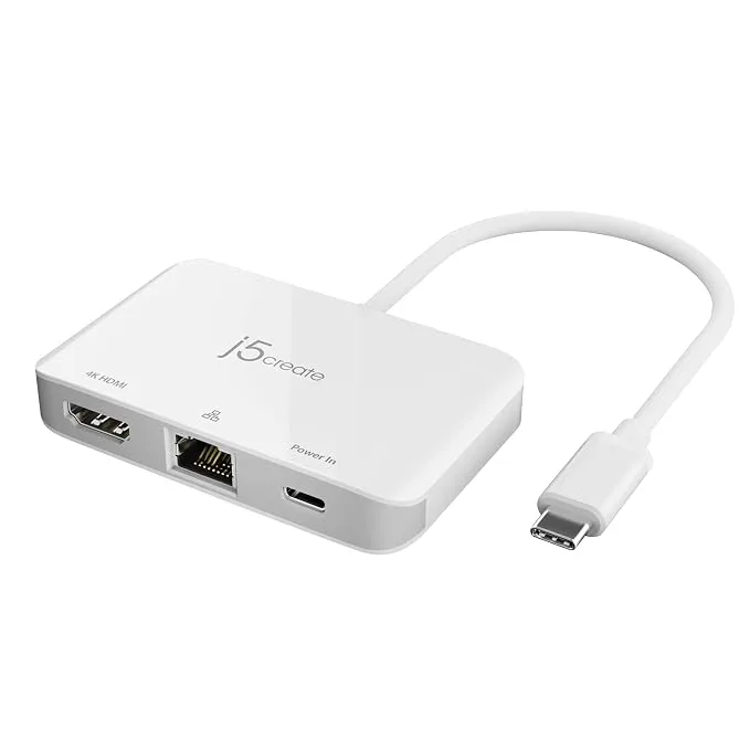 j5create USB C to HDMI and Ethernet Adapter with 100W PD