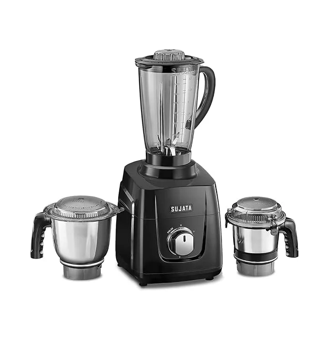 Sujata MG01 Mixer Grinder 1000Watts with 3 Jars Black