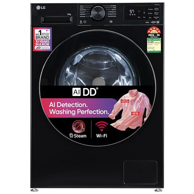 LG FX1412N3O 12kg fully automatic front-load washing machine in Onyx Black
