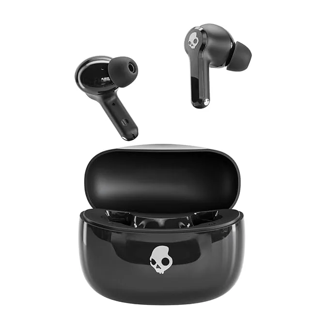 Skullcandy Ink'd ANC wireless earbuds in Black Glossy with charging case