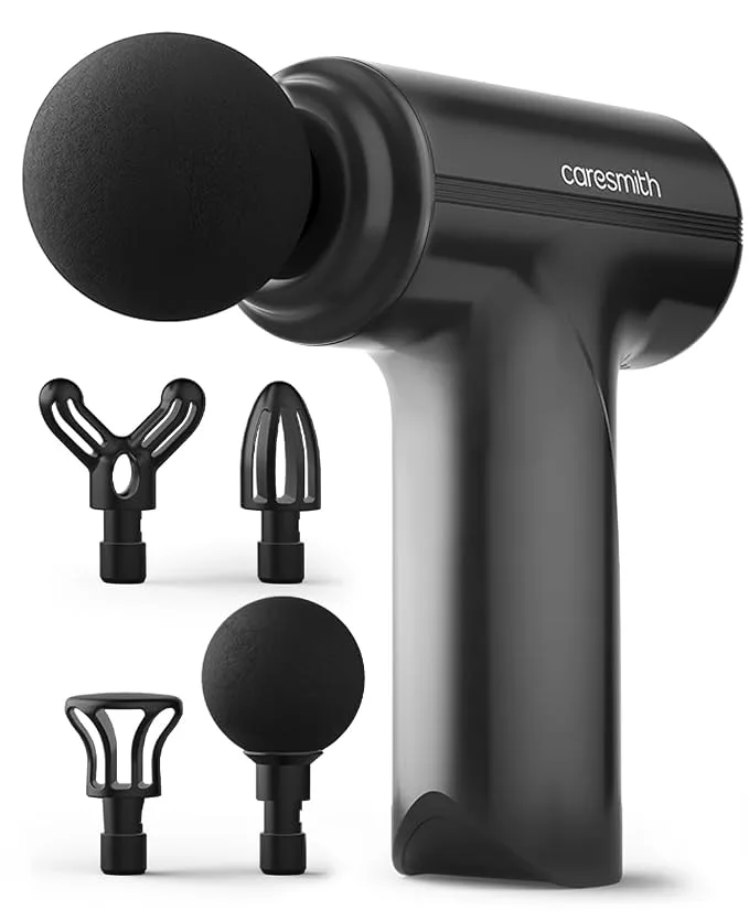 CARESMITH Charge Go Massage Gun with specialized massage heads