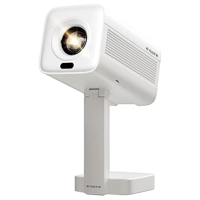E GATE Atom 4X automatic projector in white, front view
