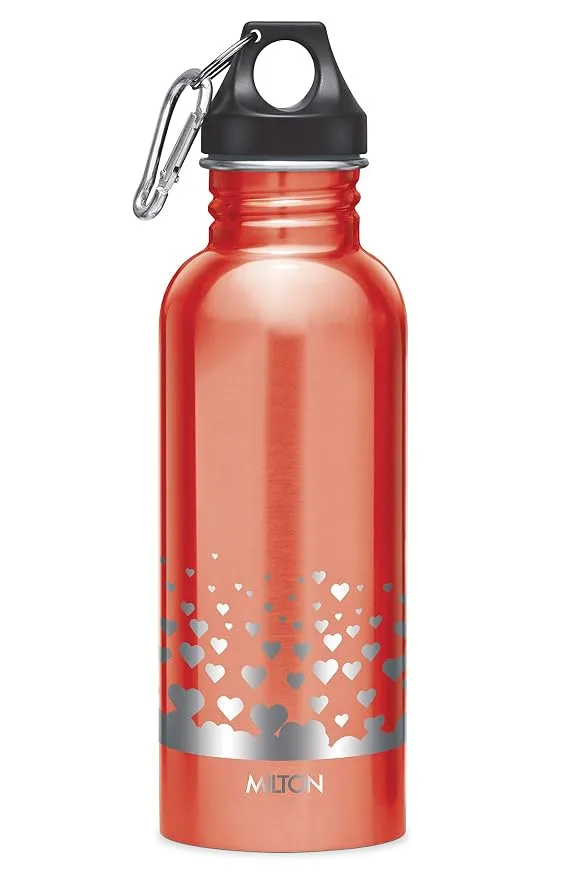 Milton Alive 750 ml red stainless steel water bottle with leak-proof lid
