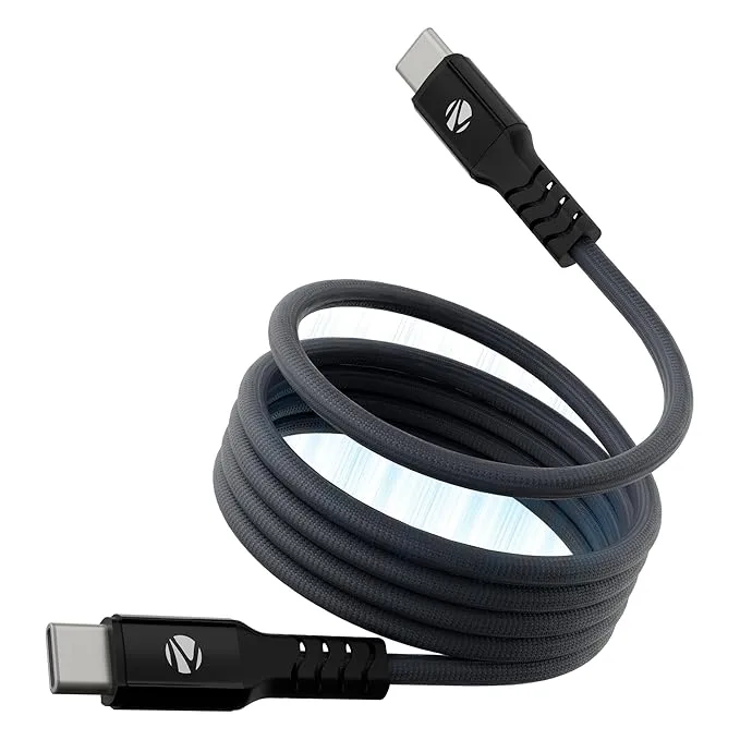 Zebronics Wattz 60MCC1 Type-C to Type-C magnetic braided cable in dark blue