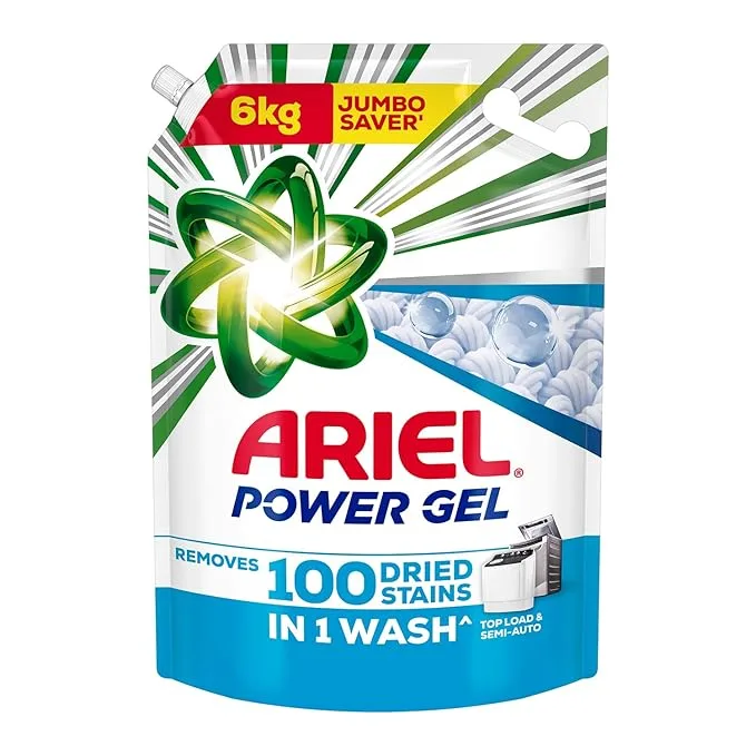 Ariel Power Gel Liquid Detergent 6kg pack for top load and semi-automatic washing machines