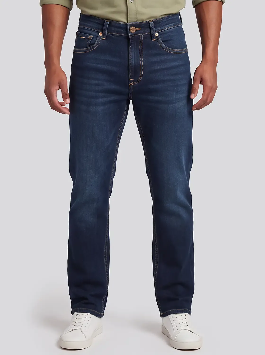 KILLER Men Straight Fit Mid Rise Dark Blue Jeans