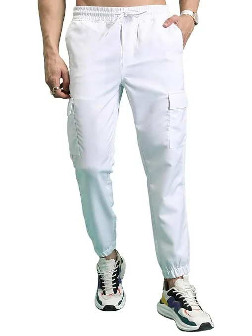 Highlander Men's Cargo Jogger Trousers White