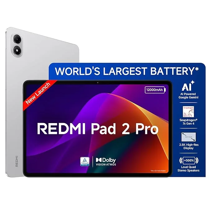 Redmi Pad 2 Pro 12.1-inch tablet in Quick Silver, 8GB RAM 128GB storage