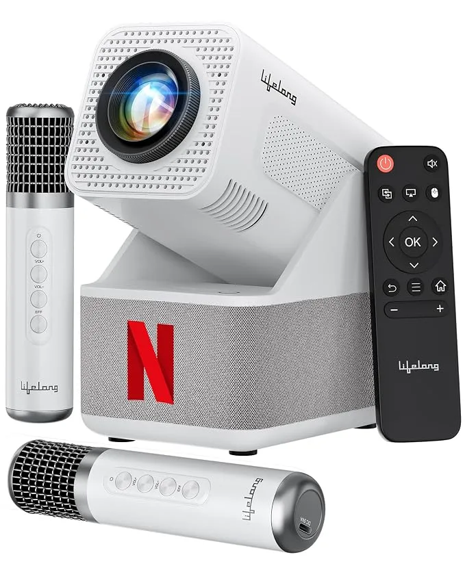 Lifelong ROAR projector with two microphones for karaoke and room cinema