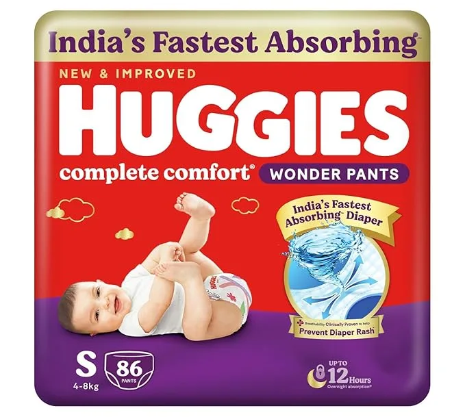 Huggies Complete Comfort Wonder Pants Small size 86-count pack of pant-style baby diapers