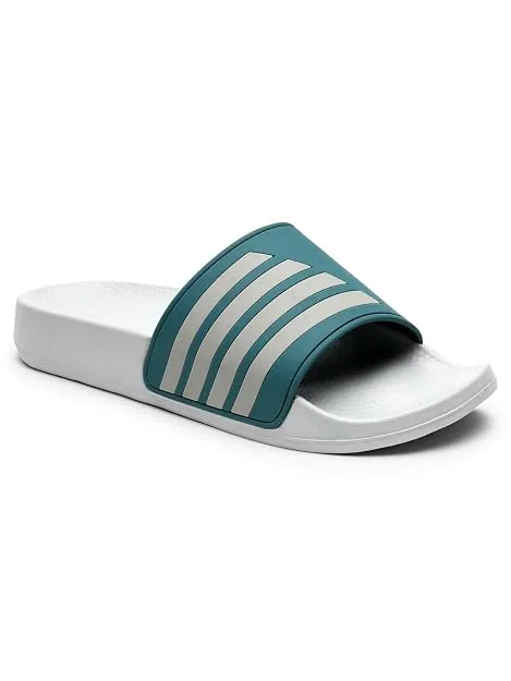 Action Slider-103 men's slip-on sandal in Airforce Blue-Light Grey