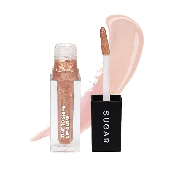 SUGAR Cosmetics Time To Shine Lip Gloss in shade 10 Princess Aurora, golden beige with shimmer, 4.5 g