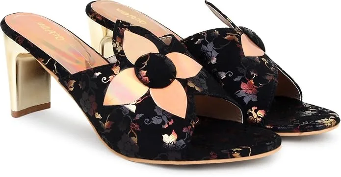 Action Women's Floral Suede Mules in Dark Brown