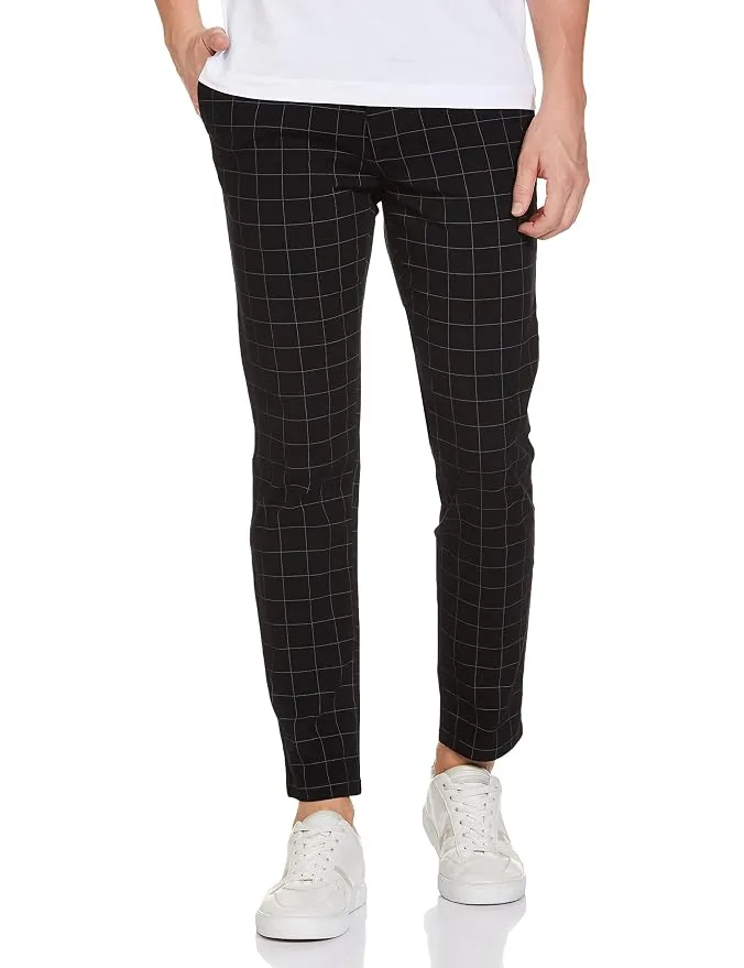 The Indian Garage Co Men Slim Fit Striped Mid-Rise Chinos