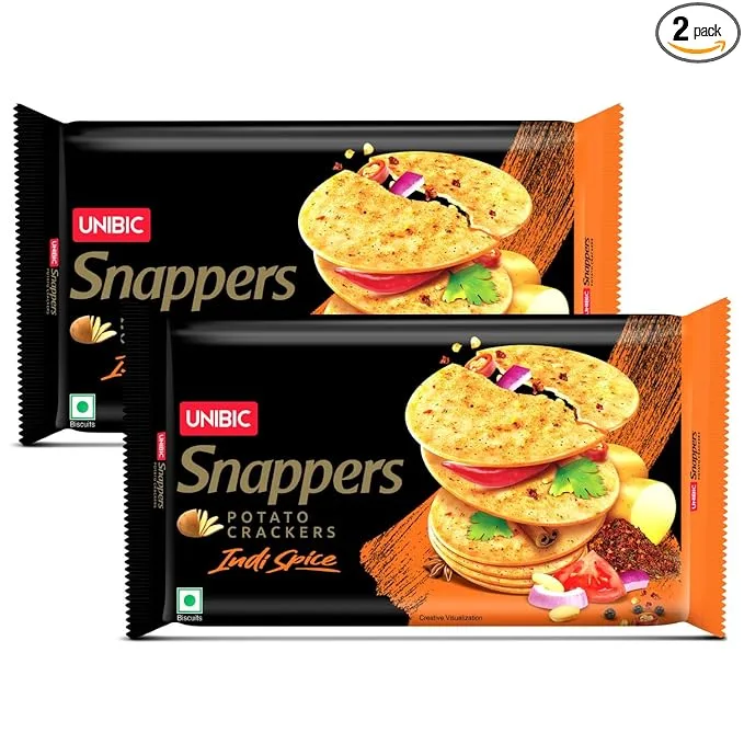 Unibic Snappers Indi Spice biscuit pack, 560–600 g