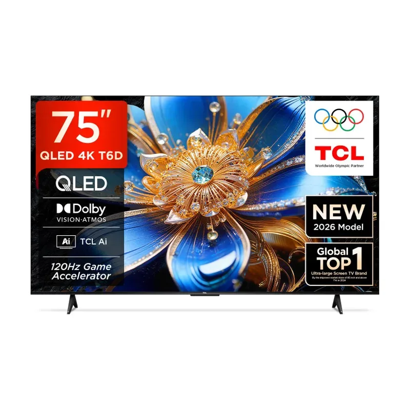 TCL T6D 75-inch QLED Ultra HD 4K Smart Google TV 2026 Edition