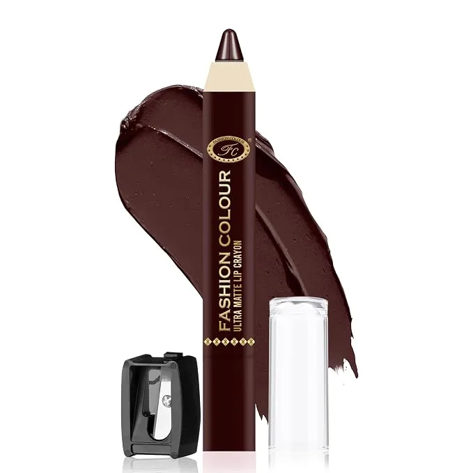 FASHION COLOUR Ultra Matte Lip Crayon in Pretty Please with free sharpener
