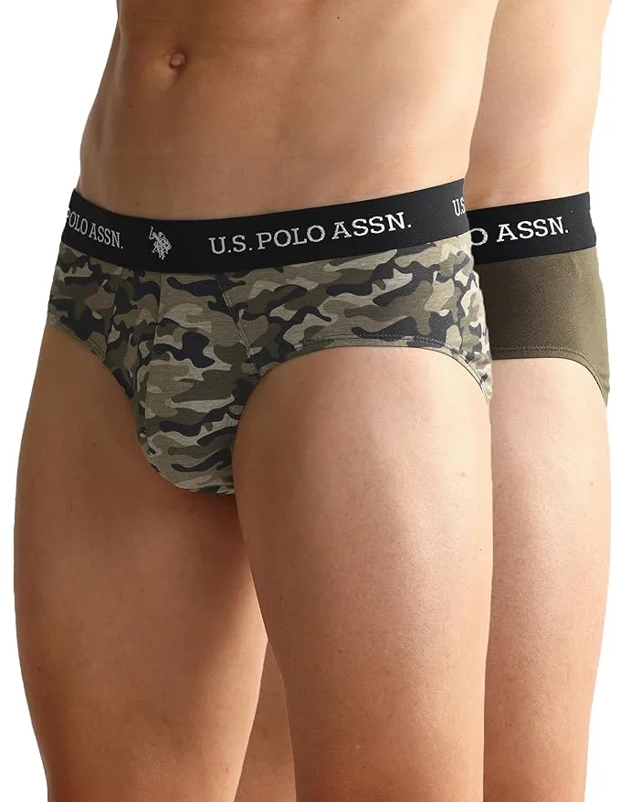 U.S. Polo Assn. men's OEB09 elasticized waist underwear briefs, pack of 2
