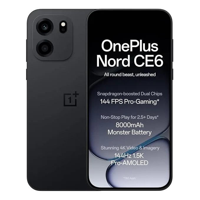 OnePlus Nord CE6 5G Smartphone in Pitch Black