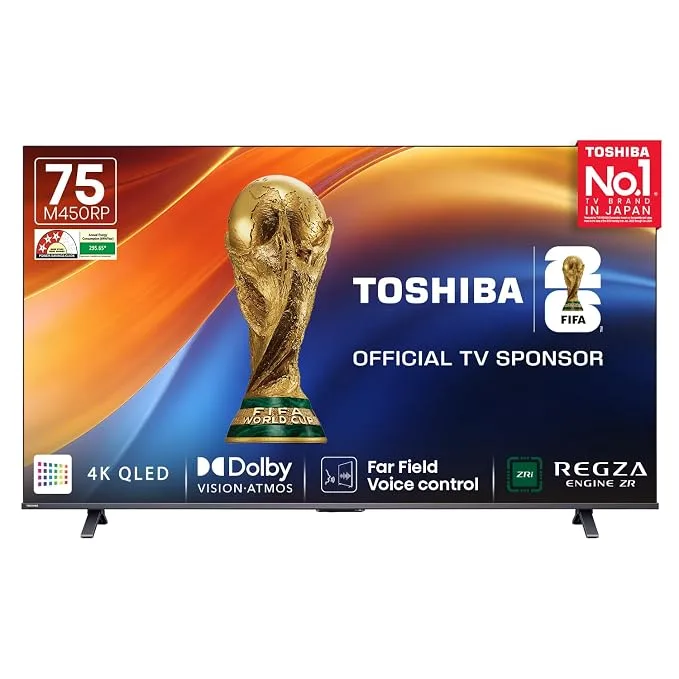 Toshiba 189 cm (75 Inches) 4K Ultra HD Smart QLED TV 75M450RP