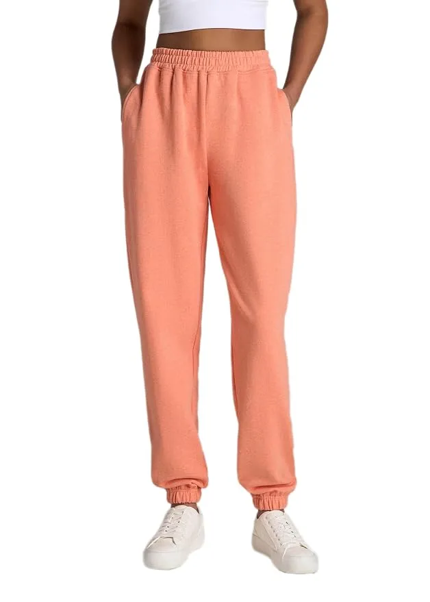 FNOCKS Women Relaxed-Fit Mid Rise Joggers Pant
