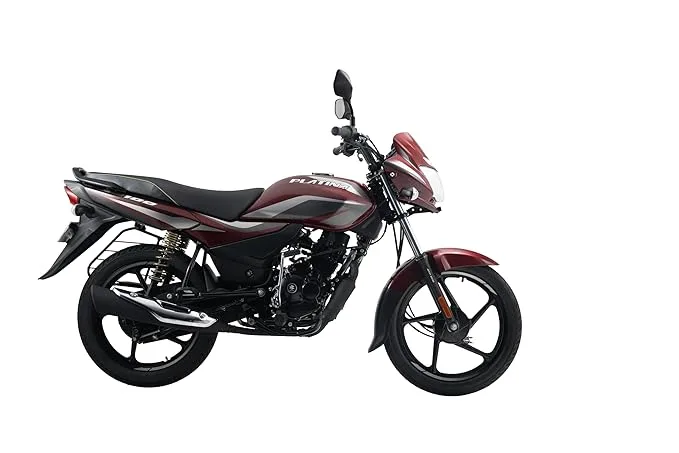 Bajaj Platina 100 ES Drum motorcycle in Vintage Wine Red and Silver