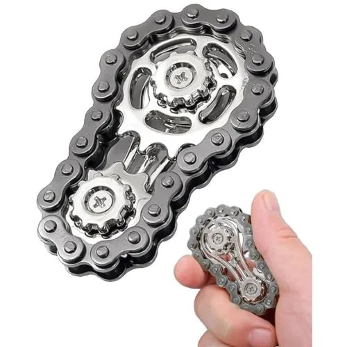 MOTOVIXA Metal Chain Gear Fidget Spinner Desk Toy