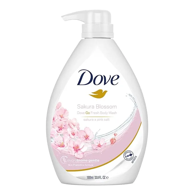 Dove Refreshing Sakura Blossom Body Wash with Himalaya Pink Salt 1 litre bottle on Amazon India