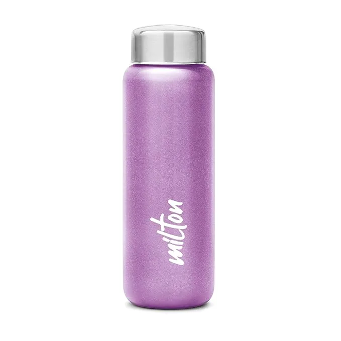 MILTON Aqua 750 Stainless Steel Water Bottle, 750ml, ISI Certified, Leak Proof Lid, Purple