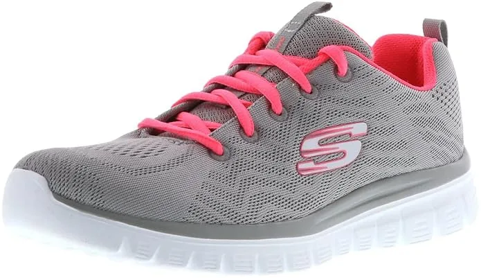 Skechers Women's Graceful-Get Connected training shoes in Gray/Coral
