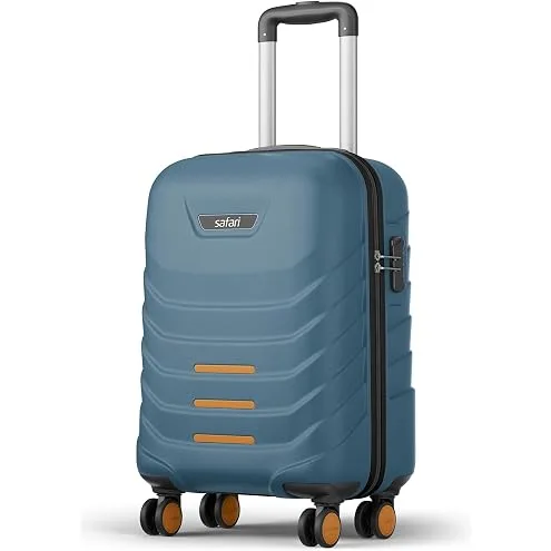 Safari Persia 55 cm polycarbonate hardside cabin luggage with four spinner wheels in Pearl Blue