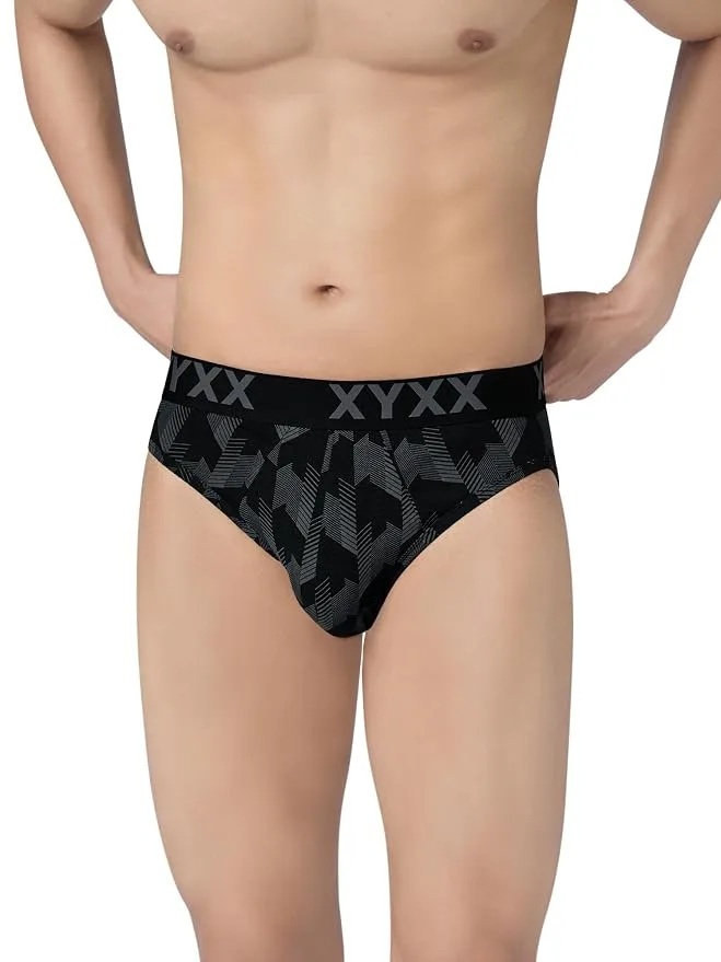 XYXX Metrix Cotton Modal Brief for Men in Chevron Black print