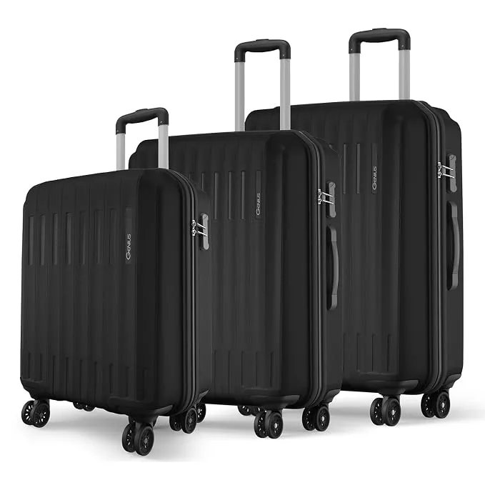 Safari Genius Alley Set of 3 (Cabin + Medium + Large) Trolley Bags, Hard Case Polypropylene