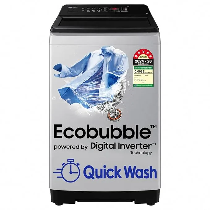 Samsung 8 kg 5 star Eco Bubble Top Load Washing Machine WA80BG4441BGTL